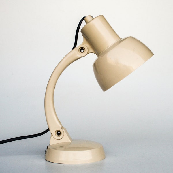 Vintage Office Lamp / Table Lamp / Italian Police Carabinieri Desk Lamp / Beige