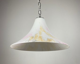Vintage  Glass Trumpet  Pendant Lamp /  Ceiling Hanging light