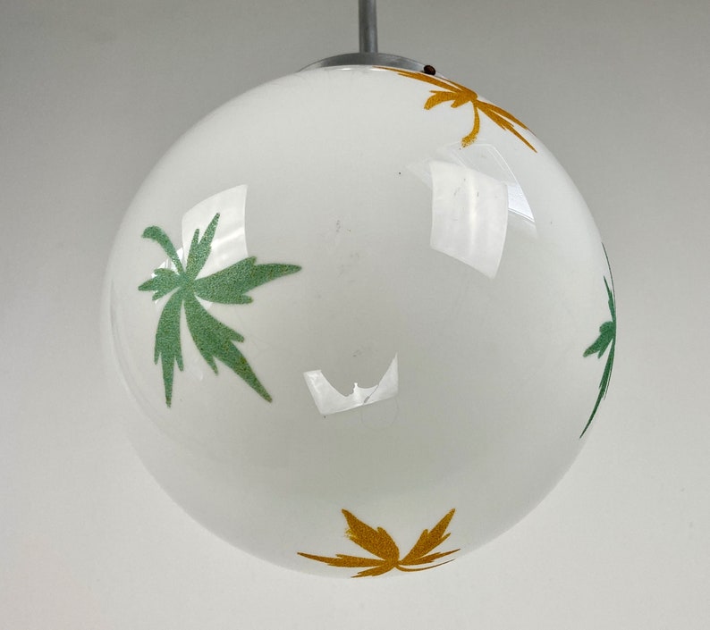Vintage Glass Globe Pendant Lamp Art Deco Orb Ceiling Lamp 30s 40s Europe