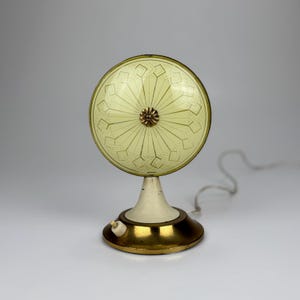 Small Mid Century Table -  Bedside Lamp / Glass &  Brass / 50&#39;s Italy
