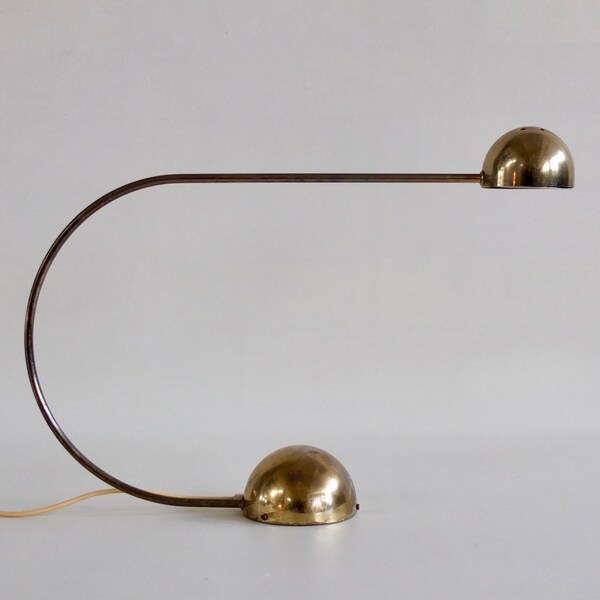 Vintage Brass Halogen Desk Lamp / Table Lamp / 80s Yugoslavia