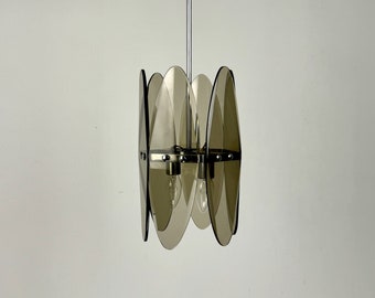 Mid Century Modern Chandelier / Fontana Arte - Veca Pendant Lamp  / 70s Italy