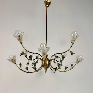 Large Midcentury Italian  Florentine Tole Sputnik Chandelier