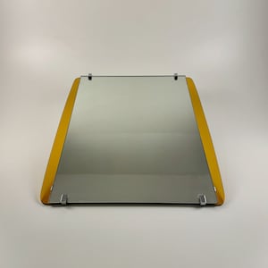 Mid Century Modern Veca Two Tone Wall Mirror / 70s Italy /  Orange  Glass Frame