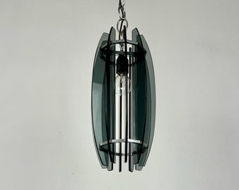 Mid century Modern Chandelier / Fontana Arte  Veca Pendant Lamp  / 70s Italy