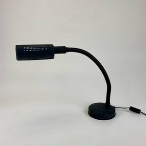 Vintage Schwanenhals Schreibtischlampe / Büro Leuchte / Nuova Veneta Lumi / 90er Italien / Schwarz