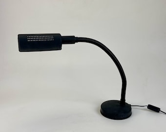 Vintage Gooseneck  Desk Lamp / Office Light  / Nuova Veneta Lumi /  90's Italy /  Black