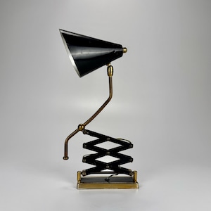 Mid Century Scissor Wall Lamp / Italian Stilnovo Style Adjustable Accordion Light / 50s Italy