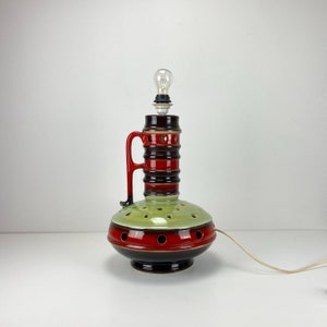 Large Vintage Glazed Ceramic Floor - Table Lamp Base / 70s  Yugoslavia / MCM