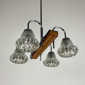 Vintage Ceiling Lamp / Four Arm Chandelier /  Mid Century Pendant Light / 60s  Yugoslavia