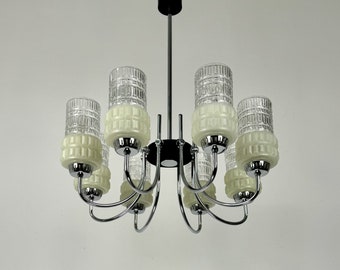 Mid century Ceiling Lamp / Eight Arm Chandelier / 60s Yugoslavia