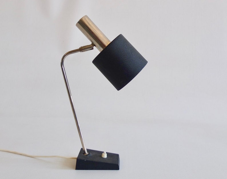 Vintage Desk Lamp Koch Lowy Black Silver 70s Image 0