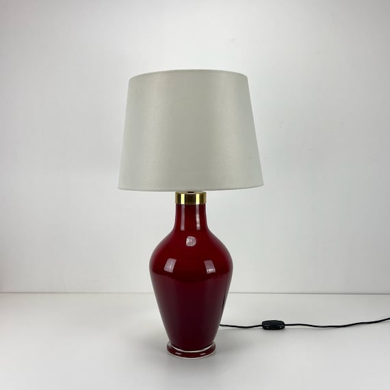 Red glass hotsell lamp base