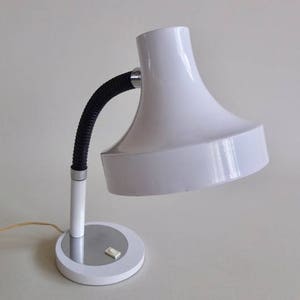 Large Vintage Gooseneck Table / Desk Lamp / MCM Office Lamp / 70s / White