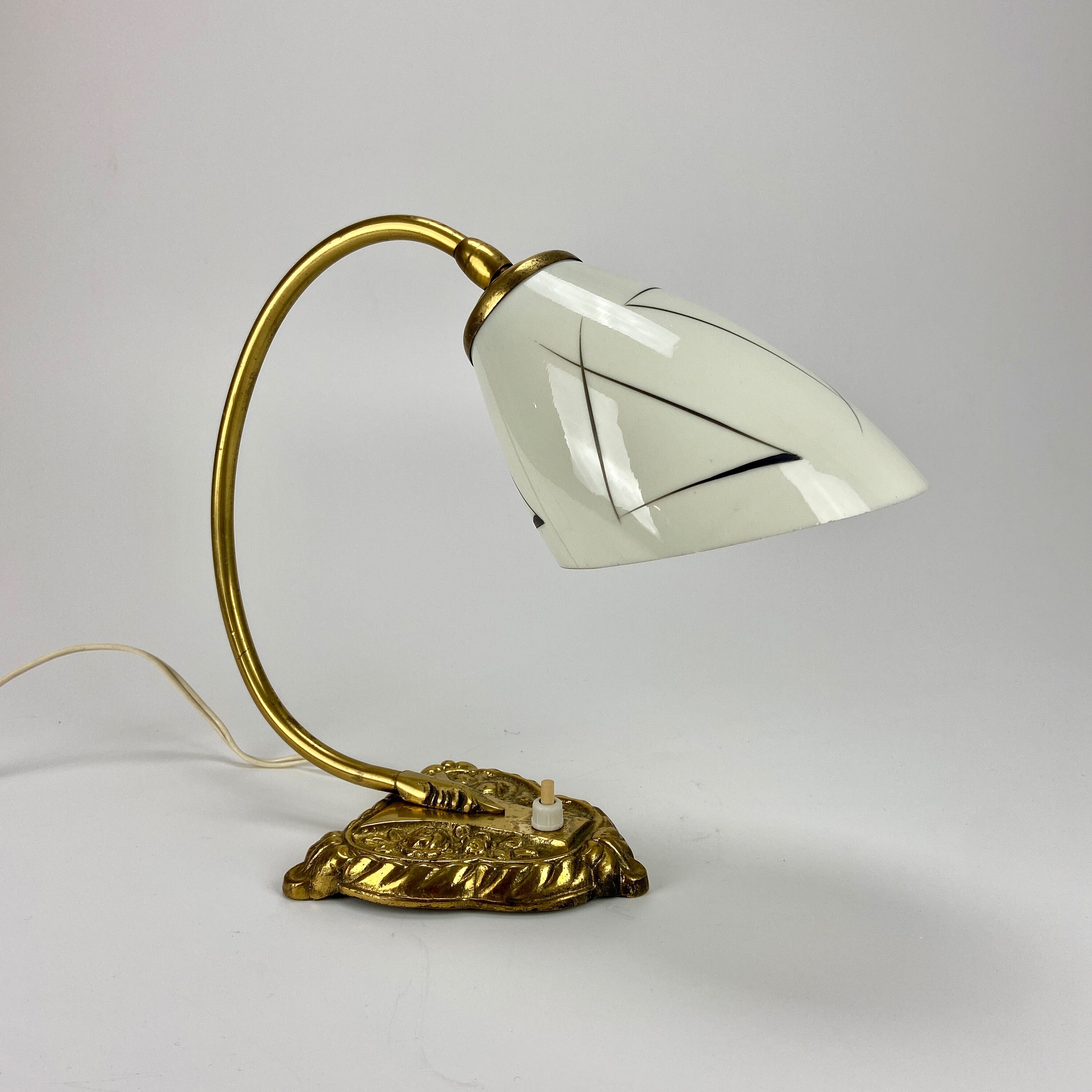Jolie Lampe Rouge Vintage Boutons, Lampe De Table Années 60 Design Tchécoslovaque, Bon état