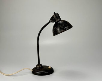 Vintage Bauhaus Desk Lamp / Unique Shabby Chic Office Lamp / Keiser Idell Style / Black