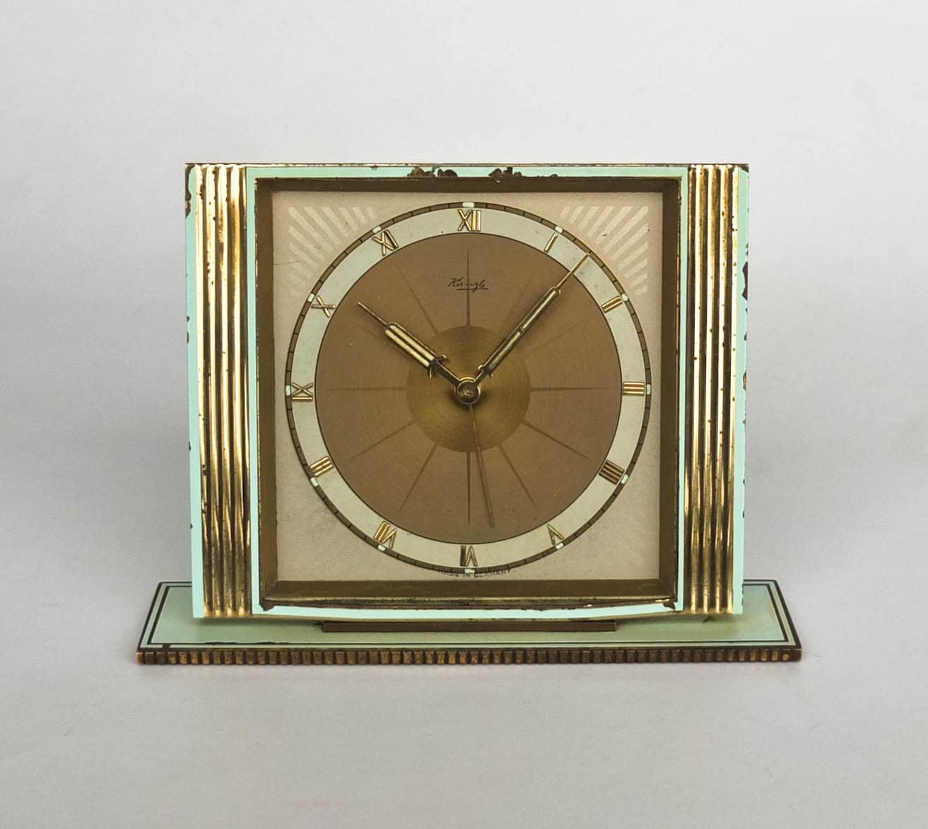 Antique Desk Alarm Clock by Kienzle 40s 50s Germany / Brass Etsy