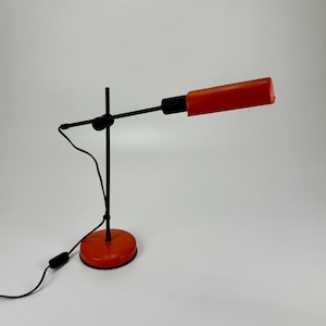Vintage Adjustable  Desk Lamp / Office Light  / Veneta Lumi /  80&#39;s Italy / Memphis Style /  Red & Black