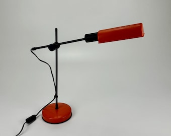 Vintage Adjustable  Desk Lamp / Office Light  / Veneta Lumi /  80's Italy / Memphis Style /  Red & Black