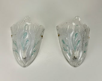 Pair of Vintage Murano Wall  Lamps - Sconces  / 80s Italy