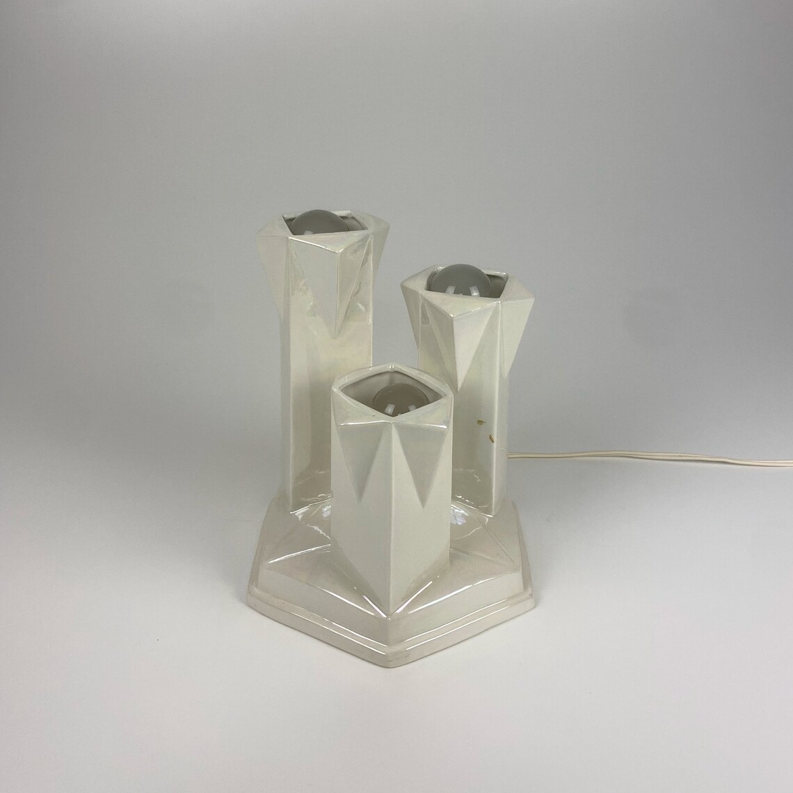 Vintage Glazed Ceramic Handmade  Table Lamp / GIA Bassano / 80s Italy, photo 3 sur 5