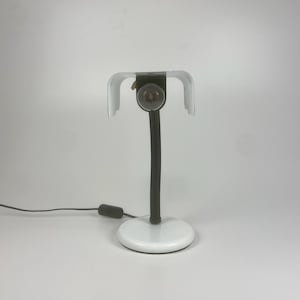 Vintage Gooseneck Desk Lamp / Targetti Sankey Office Light  / 70&#39;s Italy  / White