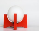 RESERVED FOR HOPE/Vintage Socialist Design Desk Bubble Lamp / Table Globe Lamp / Bedside Lamp / Interior Lighting / Orange - Red