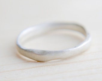 Sterling silver organic stacking ring, Minimalist jewellery, Contemporary jewellery, Simple ring, Silver band, silver ring, Gift for her