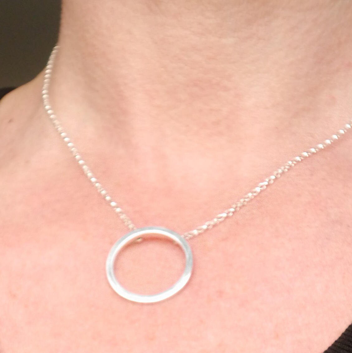 Circle necklace geometric necklace minimalist necklace Etsy