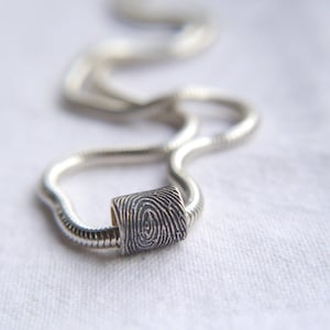 fingerprint bead necklace- pandora style bead- memorial jewellery- bereavement jewellery- gift for her-gift for him