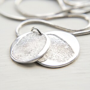 Two print  fingerprint necklace- double descending fingerprint necklace Memorial jewellery- Fingerprint necklace- Fingerprint charms