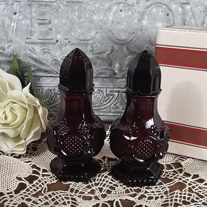 Gorgeous Ruby Red Salt and Pepper Shakers, Avon 1876 Cape Cod, 1990s ...