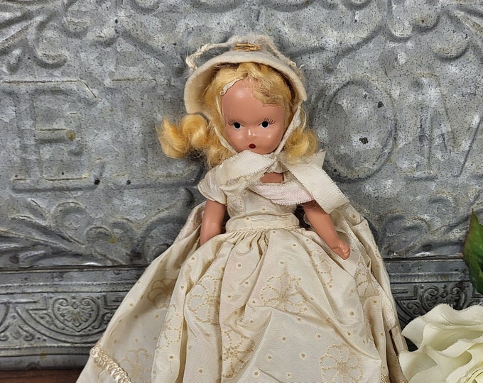 Antique Nancy Ann StoryBook Style Doll - 6.5” Plastic
