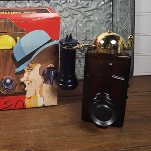 Avon Calling 1905 Telephone Spicy After Shave Decanter with box - Vintage 1970s Avon