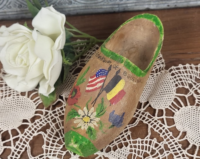 Vintage Hand Carved Child’s Wooden Shoe - Clog