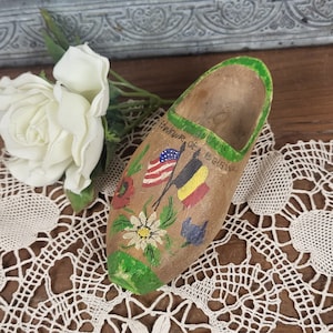 Vintage Hand Carved Child’s Wooden Shoe - Clog