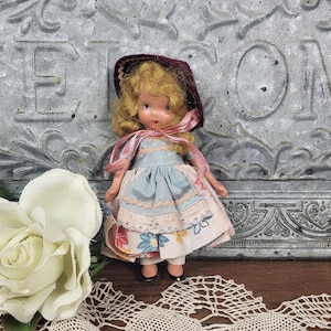 Antique Bisque Nancy Ann Storybook (NASB) Doll -with Flower Print Dress