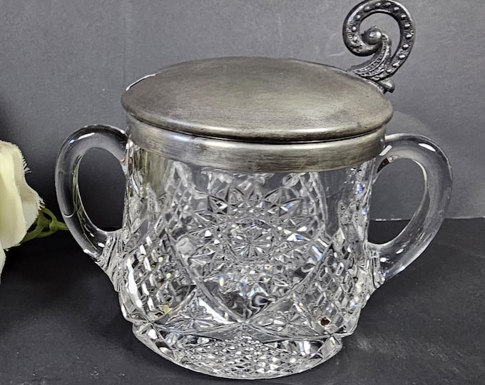 EAPG 1898 Bassettown Mustard Jar and Lid - George Duncans Sons and Co. No. 40