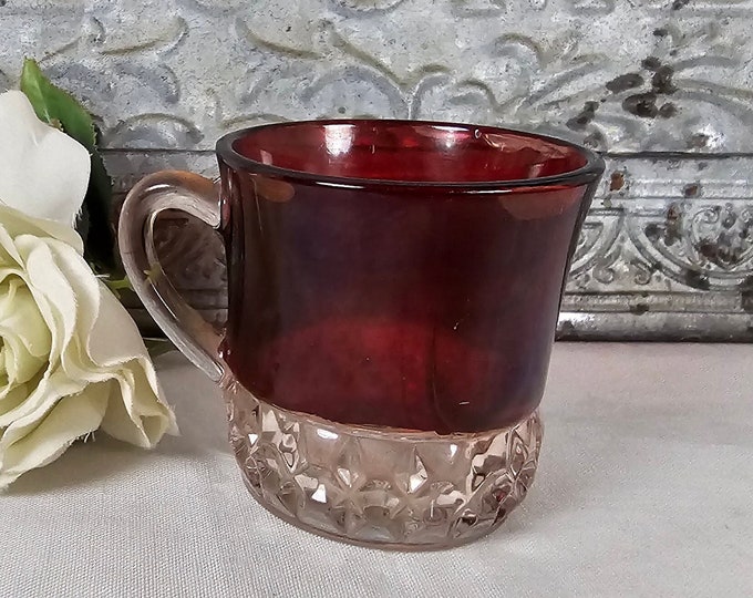 EAPG Coffee or Tea Cup - Ruby Flash - Souvenir Glass