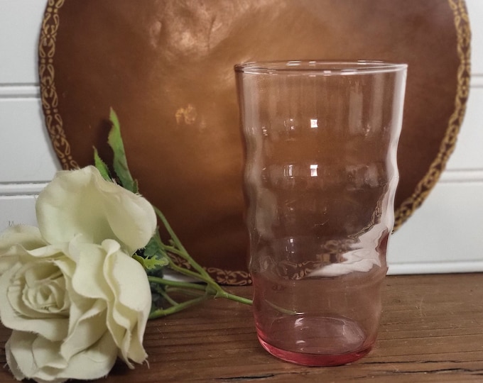 Rare Depression Glass Rippled Flat Tumbler - 557-Pink by Co-Operative Flint