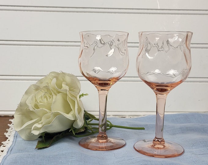 Gayoso Pink Cordial or Sherry glasses - Set of 2 Glasses