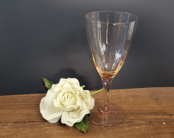 Depression Glass 3051 Optic Pink Water Goblet by Cambridge - Elegant Glass
