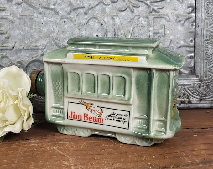 Vintage 1968 Ezra Brooks San Francisco Cable Car Decanter - Bourbon Whiskey - Empty