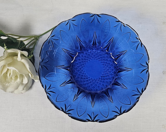 Cereal Bowl - Avon Cobalt Blue Glass Royal Sapphire - 4 available