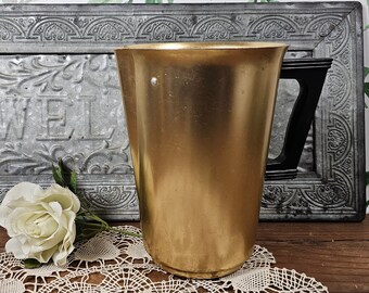 MCM 1960s Sunburst Gold Anodized Aluminum Pitcher with Black Plastic Handle