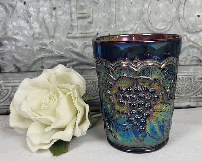 1920s Antique Carnival Amethyst 10 oz Flat Tumbler by Imperial Glass-Ohio