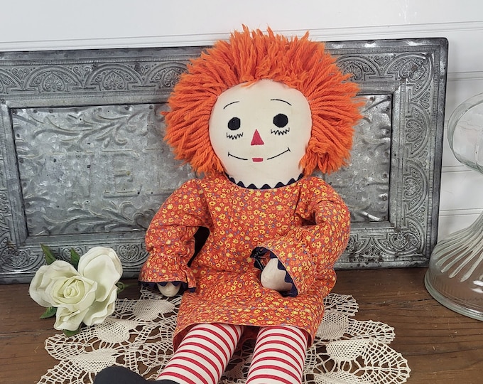 Vintage Handmade Raggedy Ann Doll