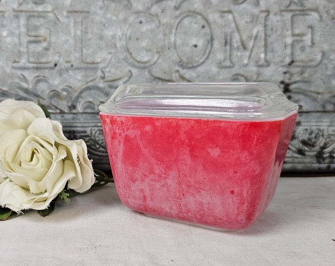 1950s Vintage Red by Pyrex Refrigerator Box and Lid - 501