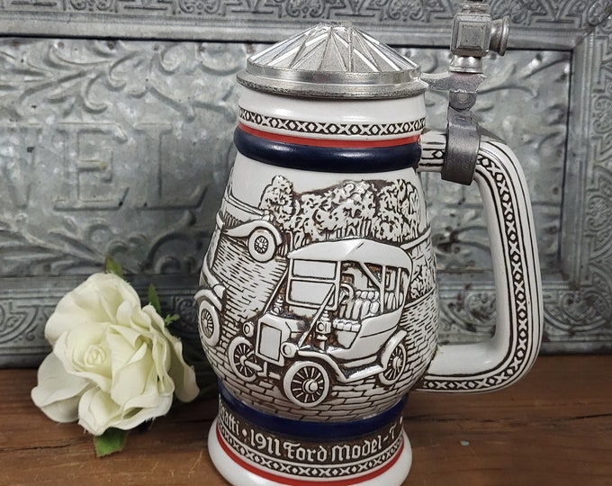 Avone 1979 Car Classics Authentic Numbered Lidded Beer Stein