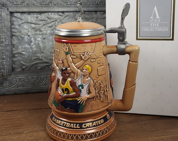 Avon 1993 A Century of Basketball Authentic Numbered Lidded Beer Stein - NIB